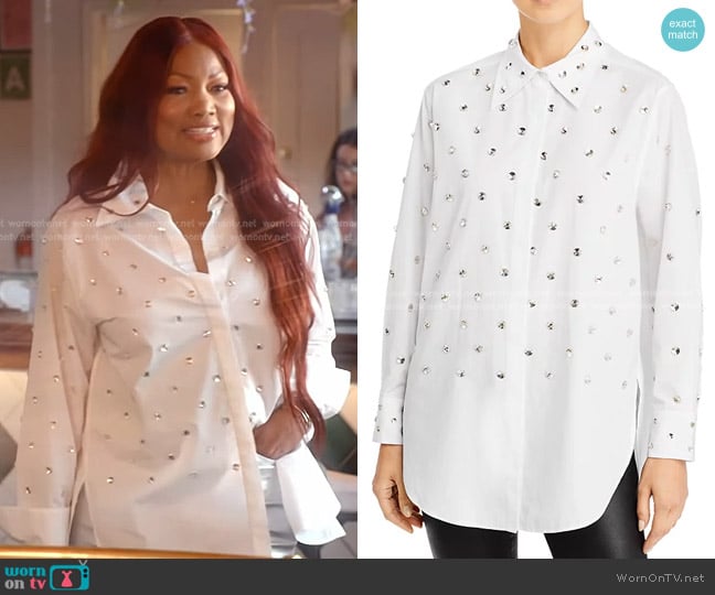 3.1 Phillip Lim Rhinestone Embellished Tunic Shirt worn by Garcelle Beauvais on The Real Housewives of Beverly Hills