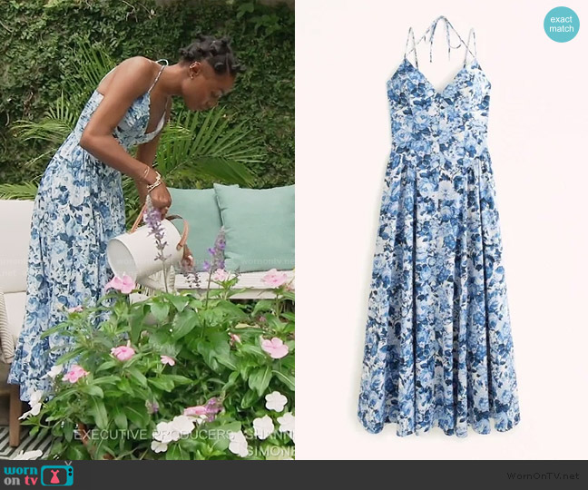 Abercrombie and Fitch Strappy Drop-Waist Maxi Dress worn by Venita Aspen on Southern Charm