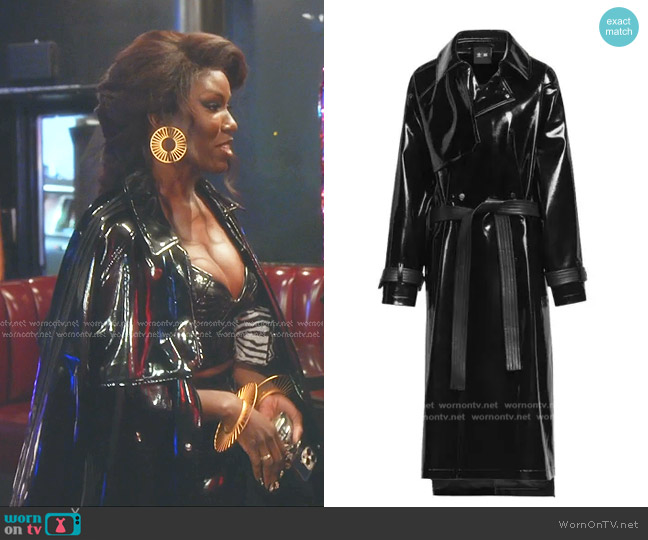 Adidas x Ivy Park Latex Trench Coat worn by Bozoma Saint John on The Real Housewives of Beverly Hills