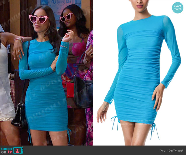 Alice + Olivia Katherina Ruched Body-con Minidress worn by Gabi Hernandez (Cherie Jimenez) on Days of our Lives