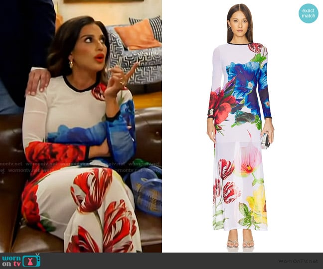 Alice + Olivia Delora Maxi Dress worn by Leva Bonaparte on Southern Charm