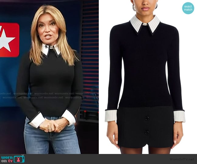 Kit’s black collared sweater on Access Hollywood