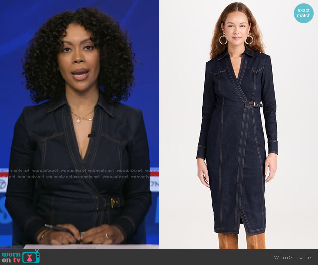 Veronica Beard Arlington Denim Midi-Dress worn by Shirleen Allicot on Good Morning America
