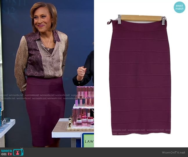 Bcbgmaxazria Leger Bandage Skirt worn by Robin Roberts on Good Morning America