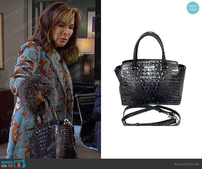 Brahmin Nadia Croc Embossed Satchel Bag worn by Kate Roberts (Lauren Koslow) on Days of our Lives