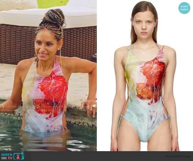 Charlotte Knowles Multicolor Harley Weir One-Piece Swimsuit worn by Racquel Chevremont on The Real Housewives of New York City