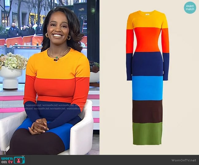 Christopher John Rogers X J.Crew Colorblock Dress in Stretch Viscose Blend worn by Yasmine Cheyenne on Today