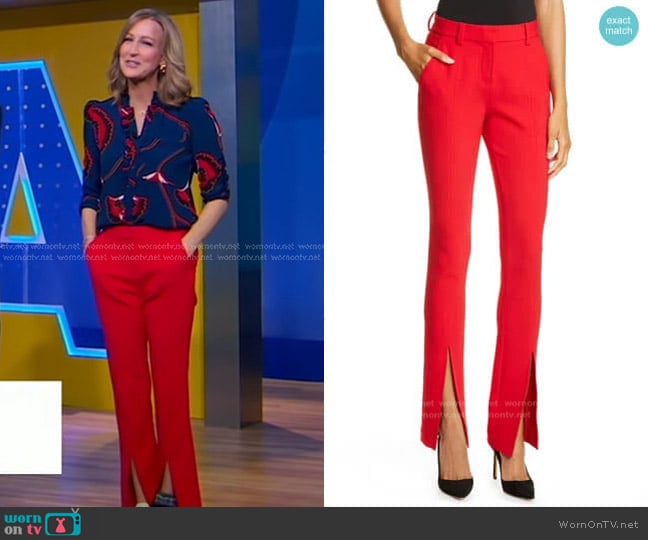 A.L.C. Conway Front Slit Pants worn by Lara Spencer on Good Morning America