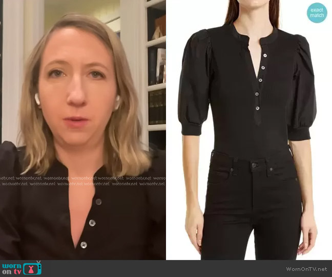 Veronica Beard Coralee Puff-Sleeve Top worn by Julia Ainsley on NBC News Daily