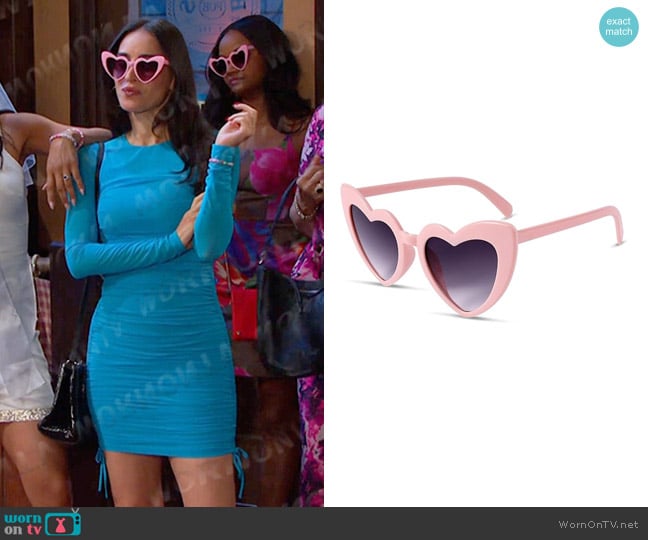 DIVINA VITAE at Amazon Heart Shaped Sunglasses worn by Gabi Hernandez (Cherie Jimenez) on Days of our Lives