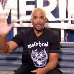 Darryl McDaniels’s black graphic print tee on Good Morning America