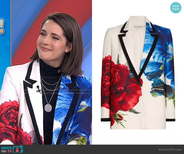 Alice + Olivia Denny Large Format Floral Blazer in Le Parisen worn by Daryn Carp on Today