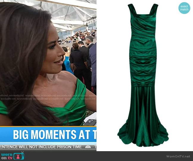 Dolce & Gabbana Vintage Silk Ruched Sleeveless Gown worn by Kaylee Hartung on Today