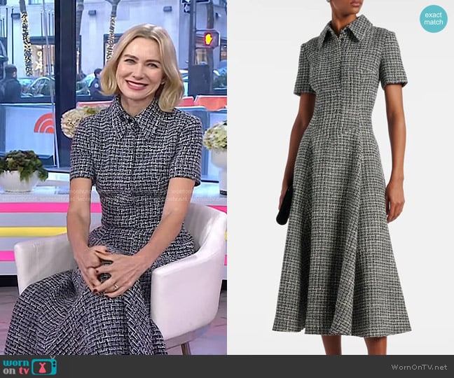 Emilia Wickstead Jody Bouclé Tweed Cockail Dress worn by Naomi Watts on Today