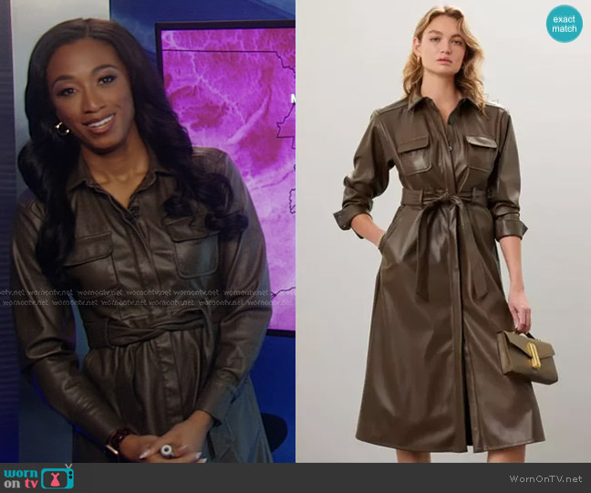 Marissa Webb Collective Faux Leather Dress worn by Brittany Bell on Good Morning America