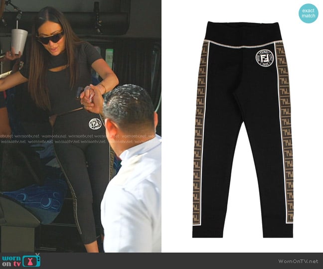 Fendi Fendirama Fitness Leggings worn by Angie Katsanevas on The Real Housewives of Salt Lake City