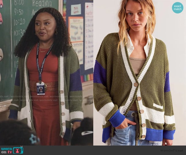 Free People Chelsea Cardigan Cardi worn by Janine Teagues (Quinta Brunson) on Abbott Elementary