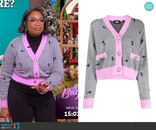 GCDS Kittho wool-blend cardigan worn by Jennifer Hudson on The Jennifer Hudson Show