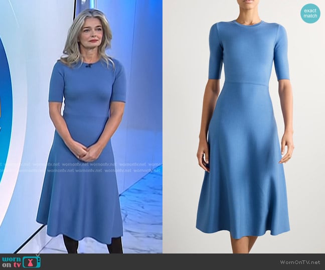 Gabriela Hearst Seymore Midi Dress in Blue worn by Paulina Porizkova on Today