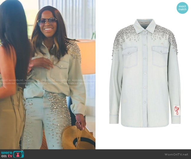 Mary’s embellished chambray shirt on RHOSLC