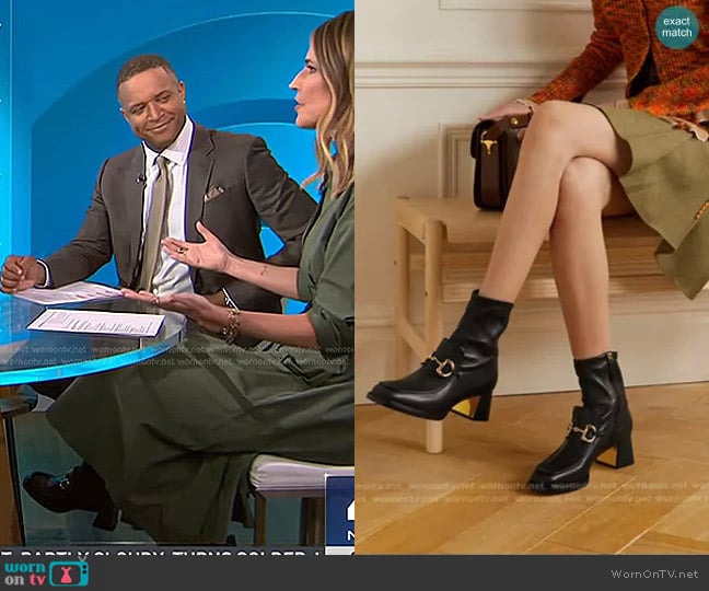 Gucci Horsebit-Detailed Leather Ankle Boots worn by Savannah Guthrie on Today