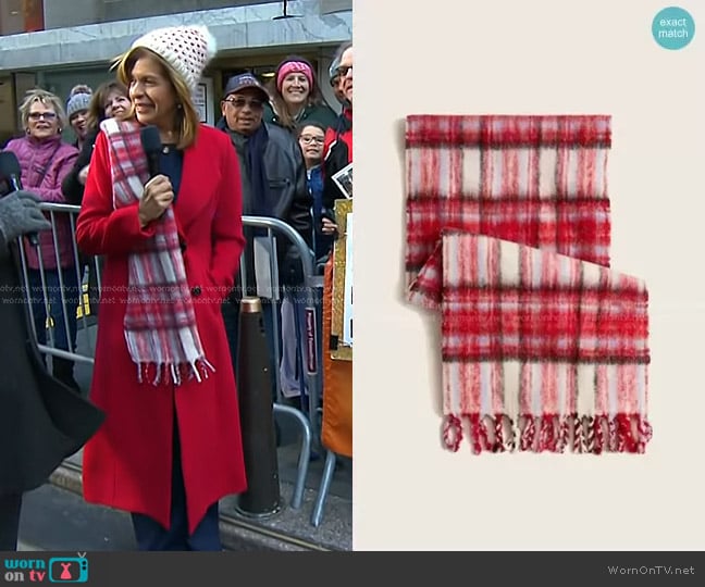 J. Crew Plaid Scarf in textured wool worn by Hoda Kotb on Today