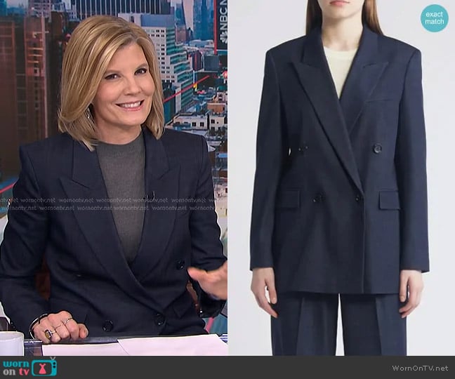 Boss Jaleto Blazer in Indigo worn by Kate Snow on NBC News Daily