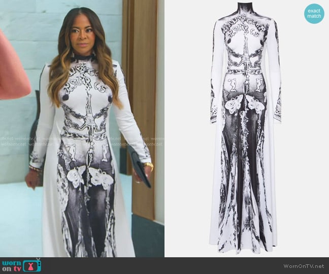 Jean Paul Gaultier Dentelle Trompe L'oeil Jersey Gown worn by Mary Cosby on The Real Housewives of Salt Lake City