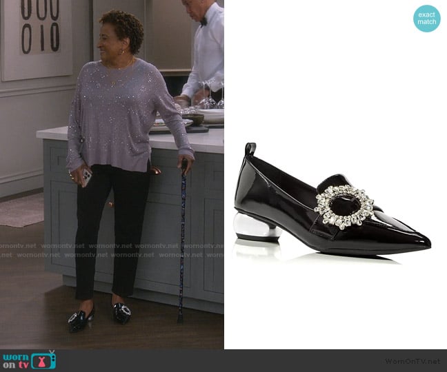 Jeffrey Campbell Viona Embellished Pointed Toe Loafers worn by Lucretia Turner (Wanda Sykes) on The Upshaws