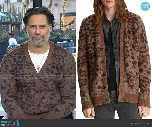 John Varvatos Patterned Easy Fit Cardigan worn by Joe Manganiello on Today