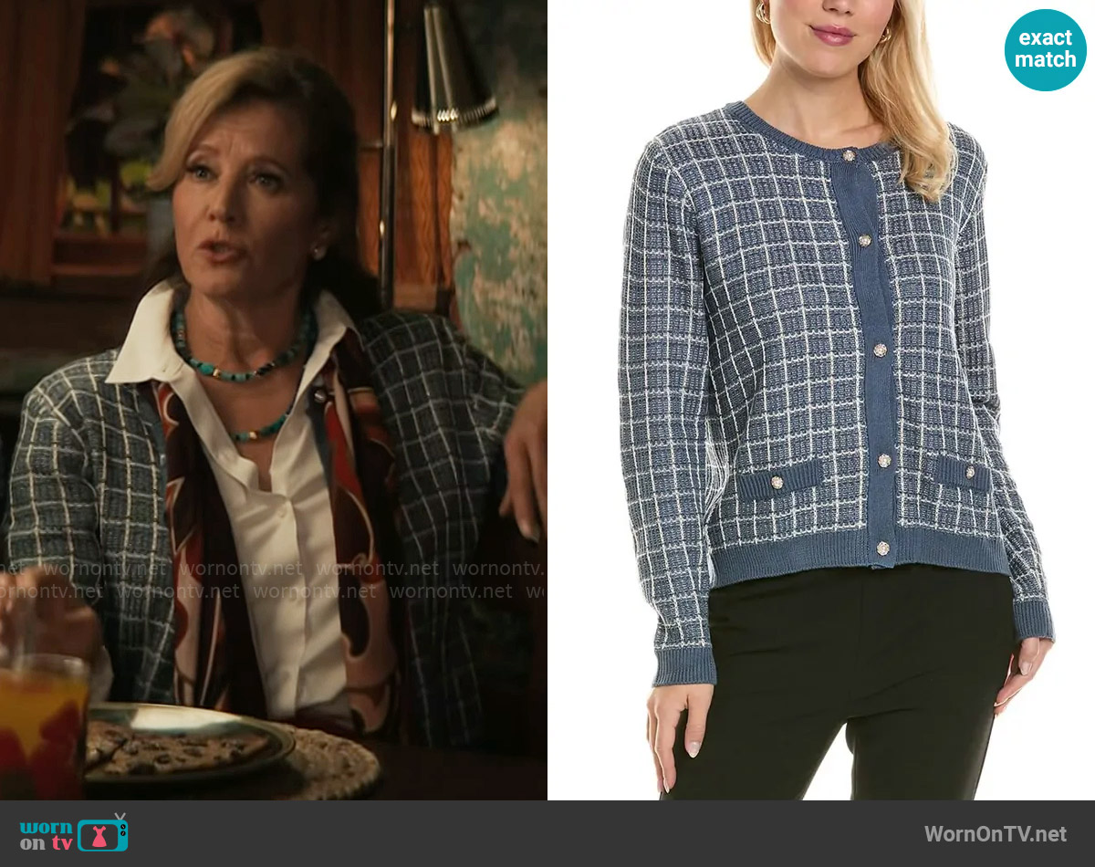 Joseph A Textured Cardigan worn by Patty (Nancy Travis) on Grosse Pointe Garden Society