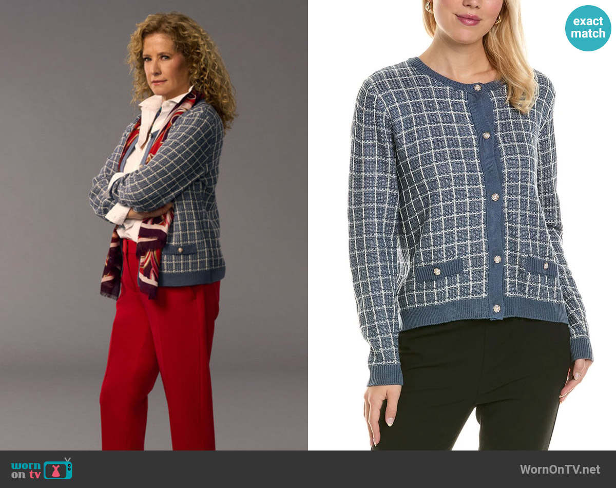 Joseph A Textured Cardigan worn by Patty (Nancy Travis) on Grosse Pointe Garden Society