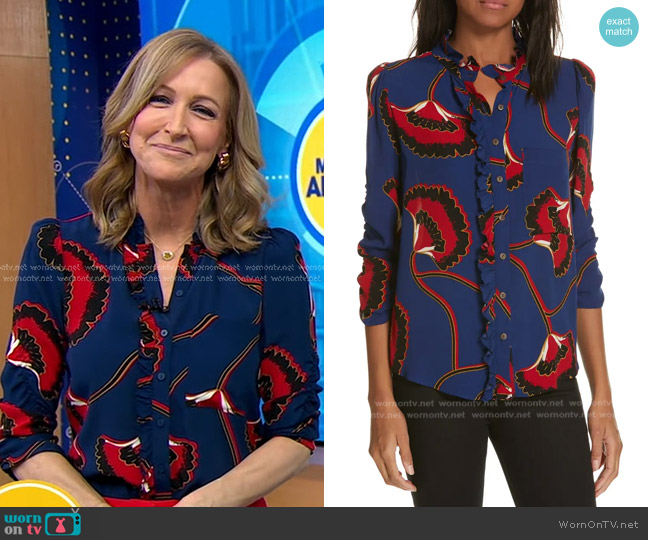 ba&sh Laura Blouse worn by Lara Spencer on Good Morning America