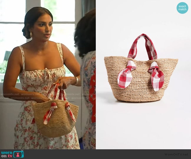 Loeffler Randall Hazel Raffia Canvas Bag worn by Leva Bonaparte on Southern Charm