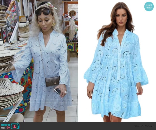 Karen’s blue eyelet dress on RHOP