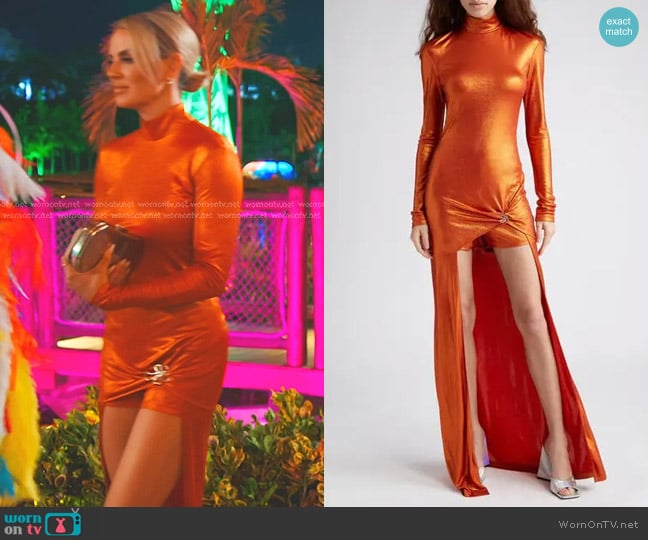 Maccapani Ava Long Sleeve Laminated Knit dress worn by Whitney Rose on The Real Housewives of Salt Lake City