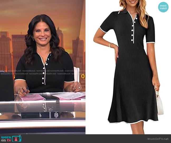 MEROKEETY at Amazon Ribbed Knit Midi Dress worn by Darlene Rodriguez on Today