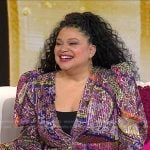 Michelle Buteau’s multi print wrap dress on Today