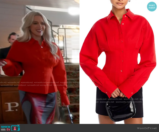 Staud Ophelia Dolman Sleeve Shirt worn by Erika Jayne on The Real Housewives of Beverly Hills