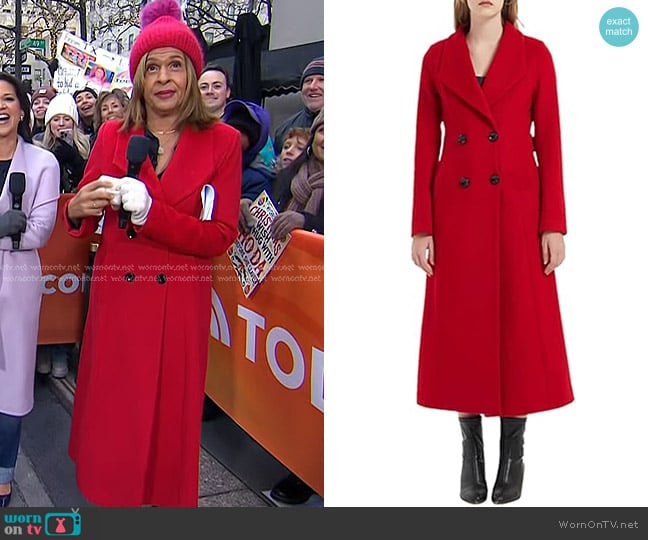 PLAERPENER at Amazon Double Breasted Wool Blend Coat worn by Hoda Kotb on Today