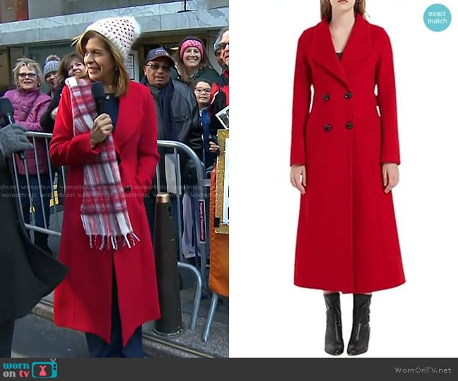 PLAERPENER at Amazon Double Breasted Wool Blend Coat worn by Hoda Kotb on Today