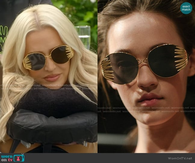 Prabal Gurung Feathered Frame Sunglasses worn by Erika Jayne on The Real Housewives of Beverly Hills