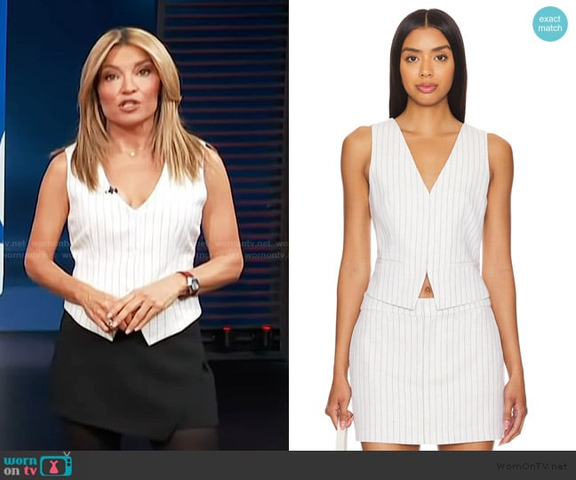 WornOnTV: Kit’s white pinstripe vest on Access Hollywood | Kit Hoover ...