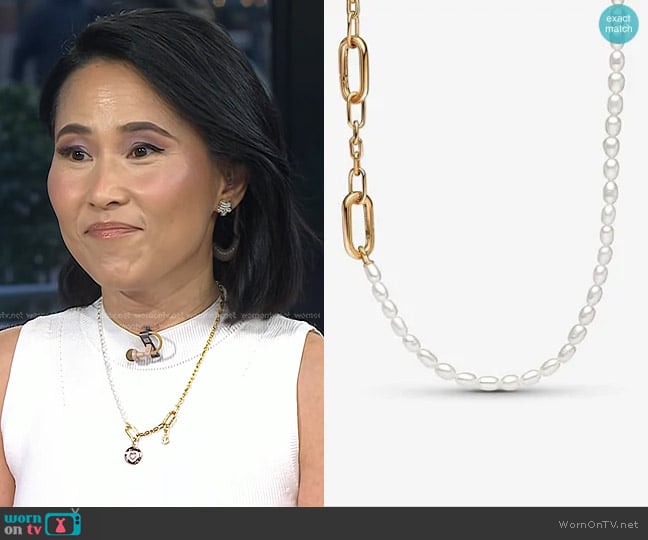 Pandora ME Slim Treated Freshwater Cultured Pearl Necklace worn by Vicky Nguyen on Today