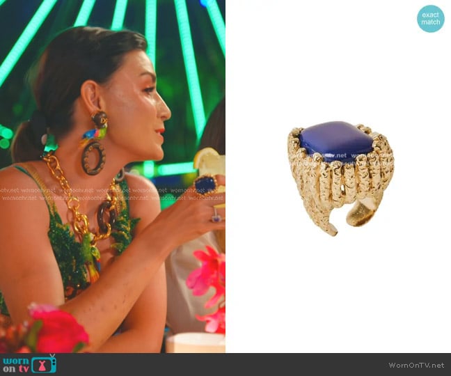 Paola SighinolfiBosco Ring in Blu worn by Bronwyn Newport on The Real Housewives of Salt Lake City