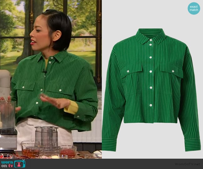 Madewell Poplin Cargo Button-Up Shirt worn by Pilar Valdes on The Drew Barrymore Show