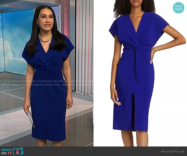 Prabal Gurung Jackie Twisted Midi-Dress worn by Morgan Radford on NBC News Daily