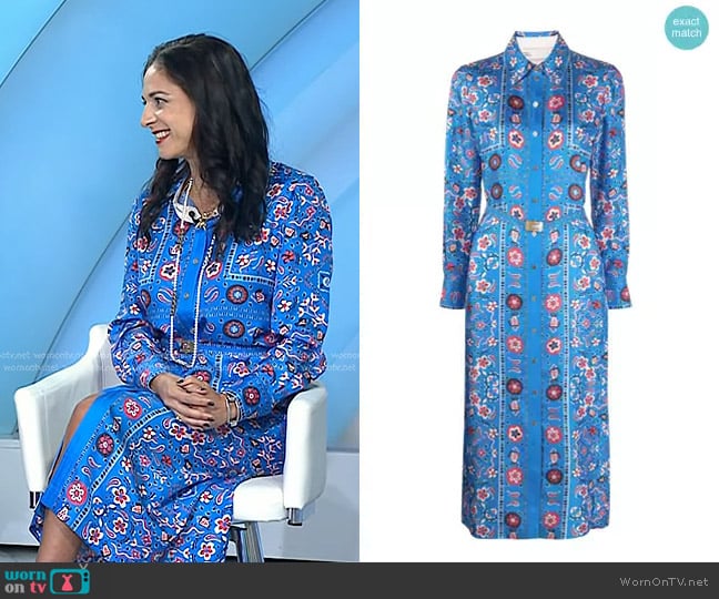 Tory Burch Printed Silk Shirtdress worn by Jacqui Gifford on Today