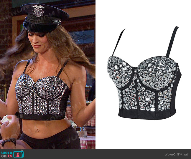 Rhinestone Bustier Gemstone Corset Bra