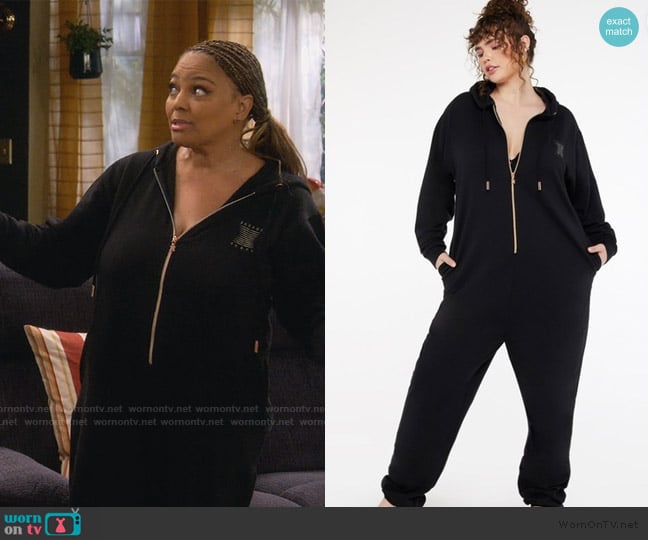 Savage x Fenty Forever Savage Hooded Onesie worn by Regina Upshaw (Kim Fields) on The Upshaws